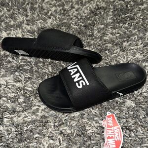 Vans Black and White Slide Sandals